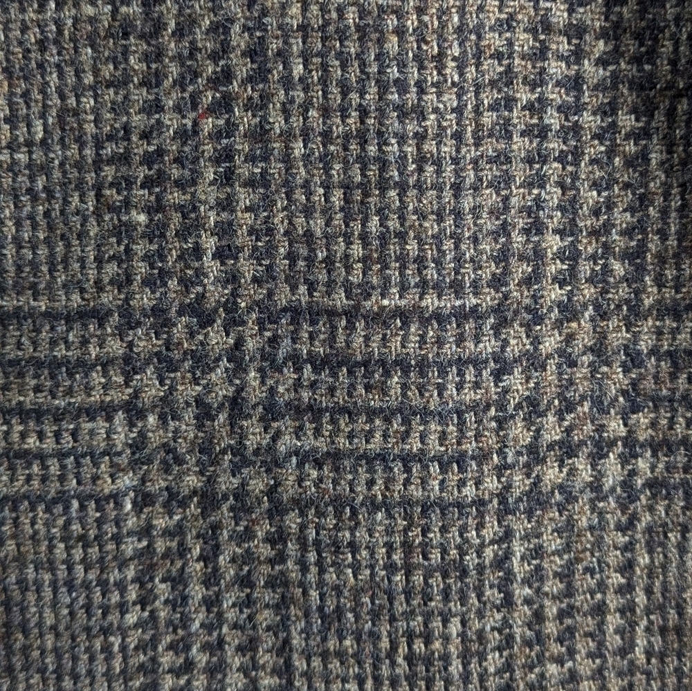 Vintage Peabody House Blue Tan Grey Woven Wool Blend Open Jacket 7/8 - Picture 3 of 9